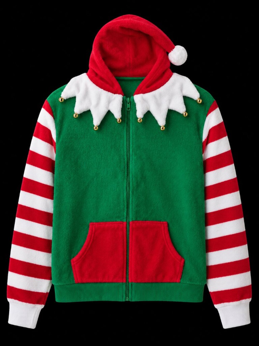 NWT Meijer Elf Zip-Up Hoodie XL Christmas Holiday Costume Jacket